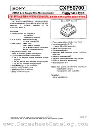 CXP50700 datasheet pdf SONY