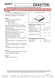 CXA3171N datasheet pdf SONY