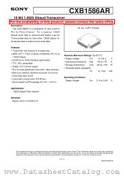 CXB1586AR datasheet pdf SONY