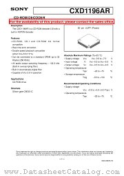 CXD1196AR datasheet pdf SONY
