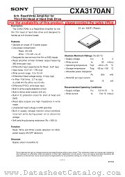 CXA3170AN datasheet pdf SONY