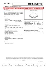 CXA2547Q datasheet pdf SONY
