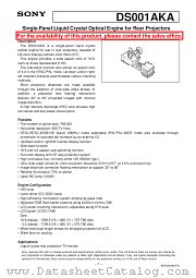DS001AKA datasheet pdf SONY