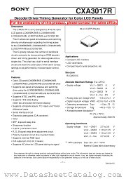 CXA3017R datasheet pdf SONY