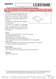 LCX019AM datasheet pdf SONY