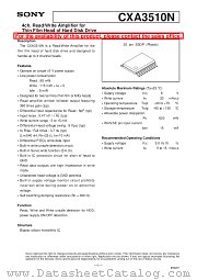 CXA3510N datasheet pdf SONY