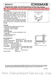 ICX059AKB datasheet pdf SONY