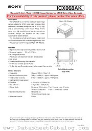 ICX068AK datasheet pdf SONY