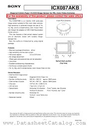 ICX087AKB datasheet pdf SONY
