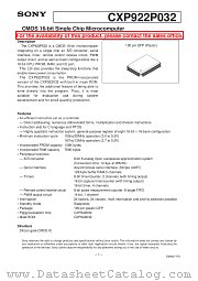 CXP922P032 datasheet pdf SONY