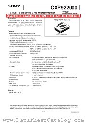 CXP922000 datasheet pdf SONY