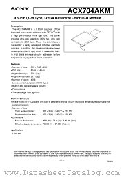 ACX704AKM datasheet pdf SONY