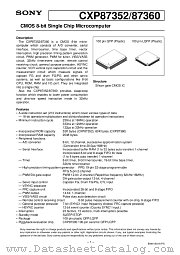 CXP87352 datasheet pdf SONY