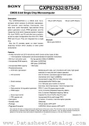 CXP87540 datasheet pdf SONY