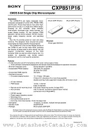 CXP851P16 datasheet pdf SONY
