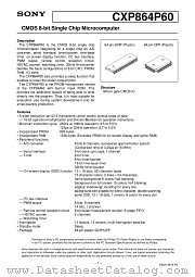 CXP864P60 datasheet pdf SONY