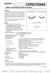 CXP921F064A datasheet pdf SONY