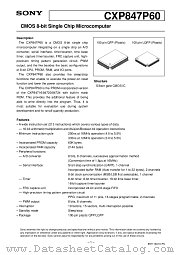 CXP847P60 datasheet pdf SONY