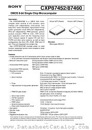 CXP87452 datasheet pdf SONY