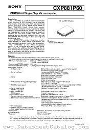 CXP881P60 datasheet pdf SONY