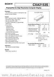 CXA2153S datasheet pdf SONY