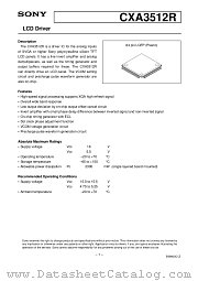 CXA3512R datasheet pdf SONY