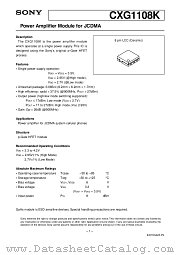 CXG1108K datasheet pdf SONY