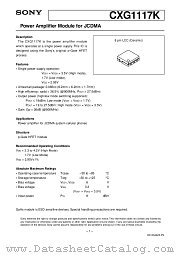 CXG1117K datasheet pdf SONY