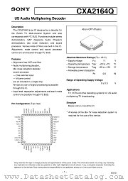 CXA2164Q datasheet pdf SONY