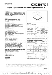 CXD3017Q datasheet pdf SONY