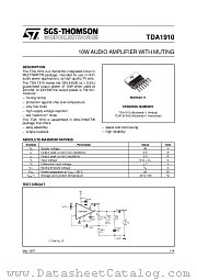TDA1910 datasheet pdf ST Microelectronics