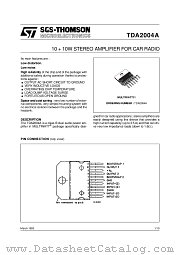 TDA2004A datasheet pdf ST Microelectronics