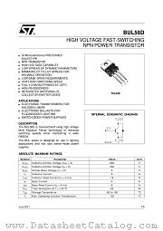 BUL58D datasheet pdf ST Microelectronics