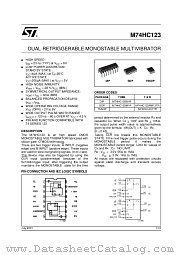 M74HC123B1R datasheet pdf ST Microelectronics
