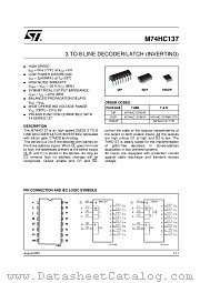 M74HC137TTR datasheet pdf ST Microelectronics