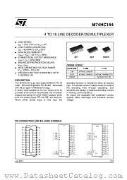 M74HC154B1R datasheet pdf ST Microelectronics