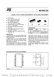 M74HC155RM13TR datasheet pdf ST Microelectronics