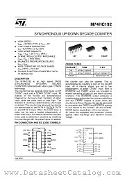 M74HC192RM13TR datasheet pdf ST Microelectronics