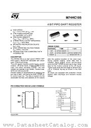 M74HC195M1R datasheet pdf ST Microelectronics