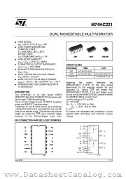 M74HC221RM13TR datasheet pdf ST Microelectronics