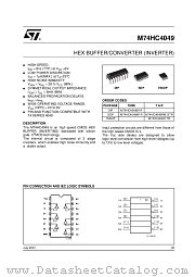 M74HC4049B1R datasheet pdf ST Microelectronics