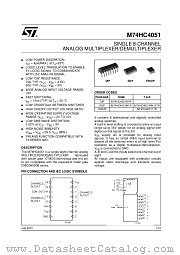 M74HC4051RM13TR datasheet pdf ST Microelectronics