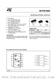 M74HC4066M1R datasheet pdf ST Microelectronics