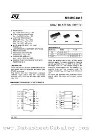 M74HC4316M1R datasheet pdf ST Microelectronics