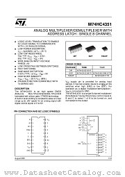 M74HC4351RM13TR datasheet pdf ST Microelectronics