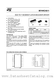 M74HC4511M1R datasheet pdf ST Microelectronics