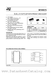 M74HC73RM13TR datasheet pdf ST Microelectronics