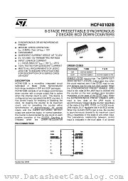 HCF40102M013TR datasheet pdf ST Microelectronics