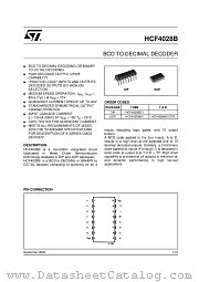 HCF4028M013TR datasheet pdf ST Microelectronics