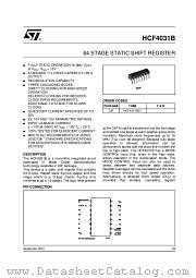 HCF4031BEY datasheet pdf ST Microelectronics